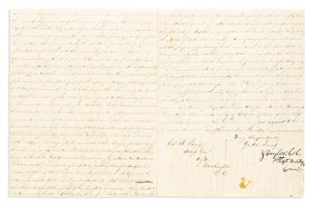 TAYLOR, ZACHARY. Group of 4 items, each Signed, Z. Taylor: Three Letters * Partly-printed Document.